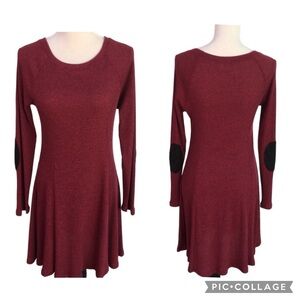 Francesca’s Alya Elbow Patches Thermal Academia Fall Festive Dress - Size L